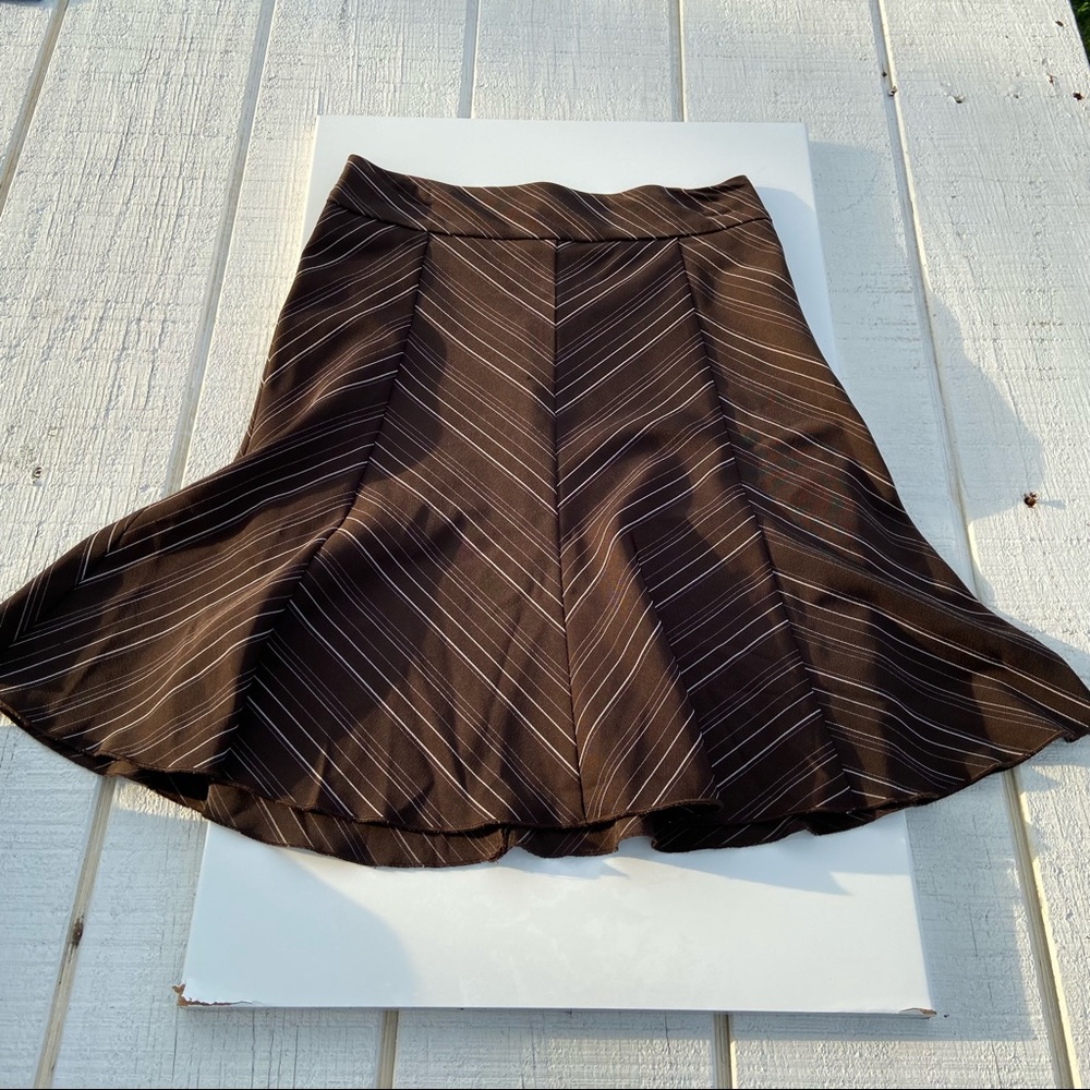 Women’s Midi Striped Brown Skirt